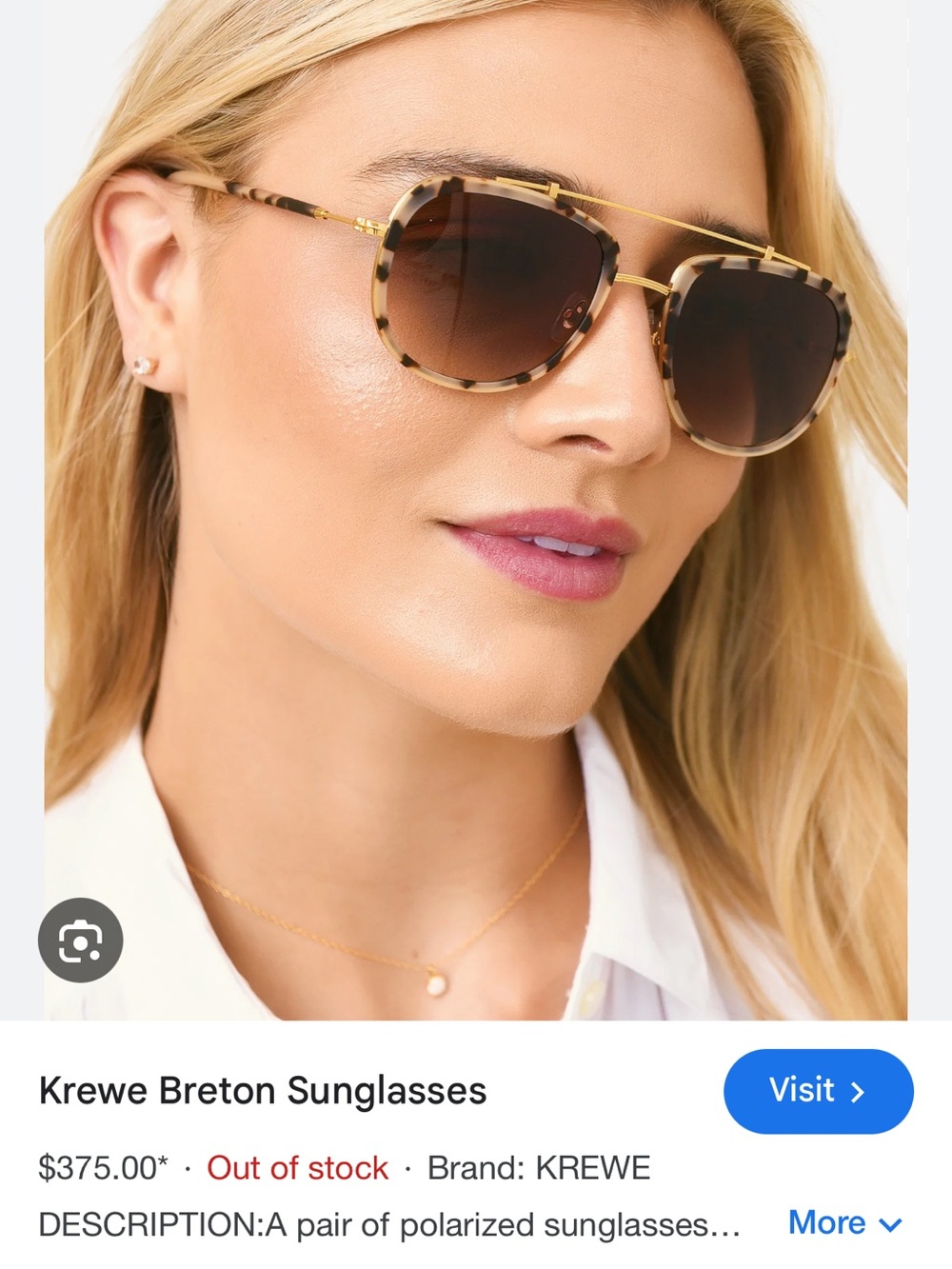 KREWE Breton Tortoiseshell Frame Sunglasses with Brown Gradient Lenses